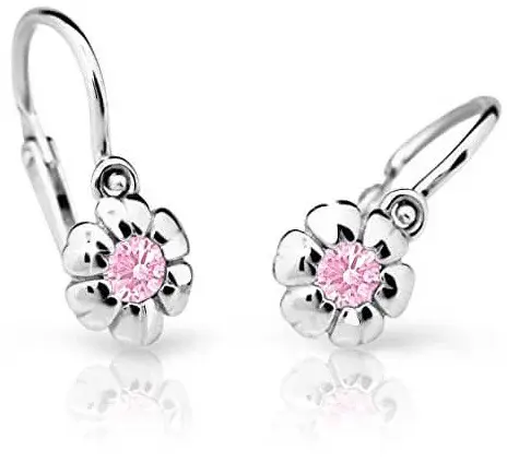 Cutie Jewellery Detské náušnice z bieleho zlata C2151-10-X-2 ružová