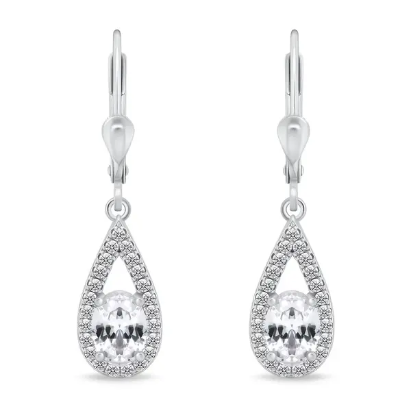 Brilio Silver Pôvabné strieborné náušnice s čírymi zirkónmi EA446W