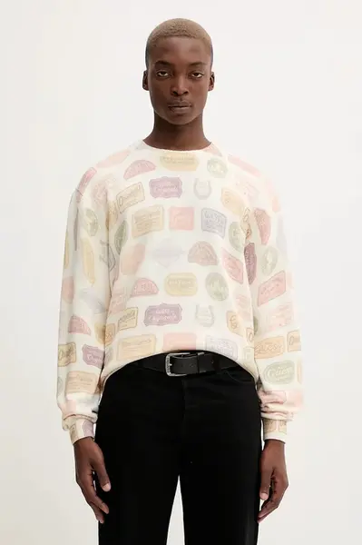 Bavlněný svetr Guess Originals pánský, béžová barva, M5BR00 Z3P41