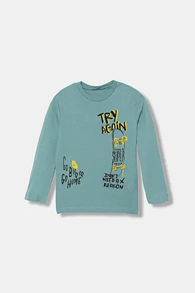 Dětské bavlněné tričko s dlouhým rukávem United Colors of Benetton