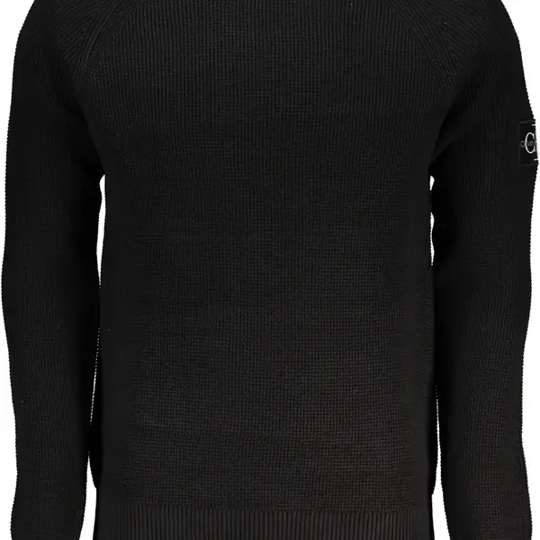 Calvin Klein Men's Regular Fit Cotton Crew Neck Long Sleeve Black Sweater