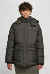 Women's Puffer Jacket at the Waist - Black