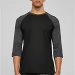Contrasting 3/4 sleeve raglan t-shirt blk/cha