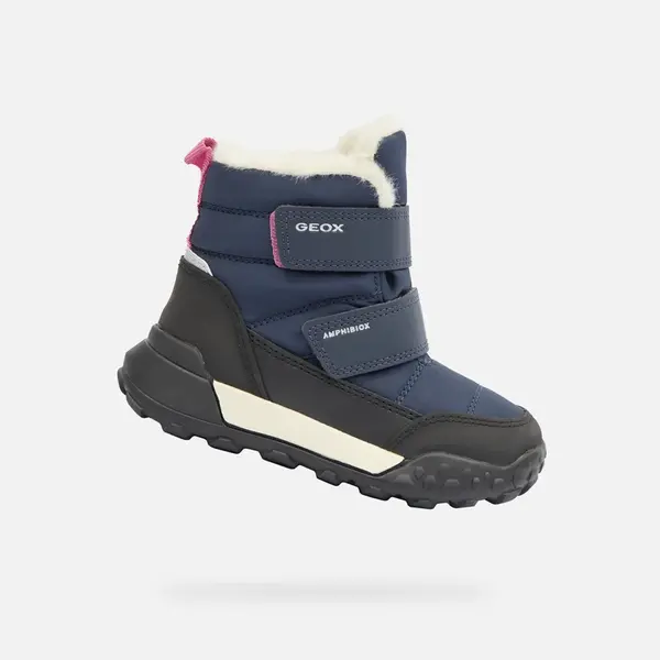 Dark Blue Girls Winter Boots Geox Trekkyup B Ab - Girls