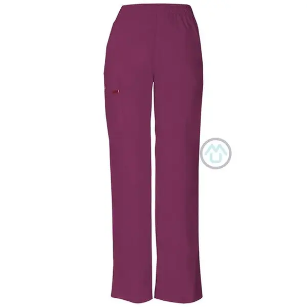 Dámske nohavice s gumou v páse - vínová L