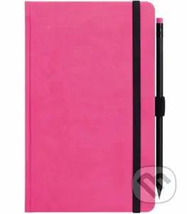 Notes s gumičkou a ceruzkou - ružový (linajkovaný)