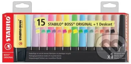Zvýrazňovač STABILO BOSS ORIGINAL deskset - 15 ks
