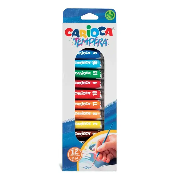 Temperové farby Carioca 12 ml 12 ks -CARIOCA