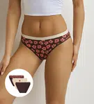 DIM LES POCKETS COTTON SLIP 3x - Dámske bavlnené nohavičky 3 ks - tmavo hnedá - svetlo hnedá