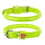 Okrúhly kožený obojok zelený, Obvod krku: 33-41cm, šírka obojku: 8mm