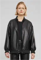 Women's jacket made of artificial leather black