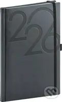 NOTIQUE Týždenný diár Ajax 2026 (čierny) (stĺpcový, s pútkom na pero, elastické zatváranie)