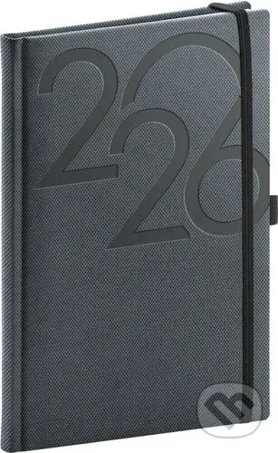 NOTIQUE Týždenný diár Ajax 2026 (čierny) (stĺpcový, s pútkom na pero, elastické zatváranie)