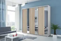 Šatní skříň Ska A29 XL Barva korpusu: Bílá, Rozměry: 250 cm, Dveře: Dub sonoma