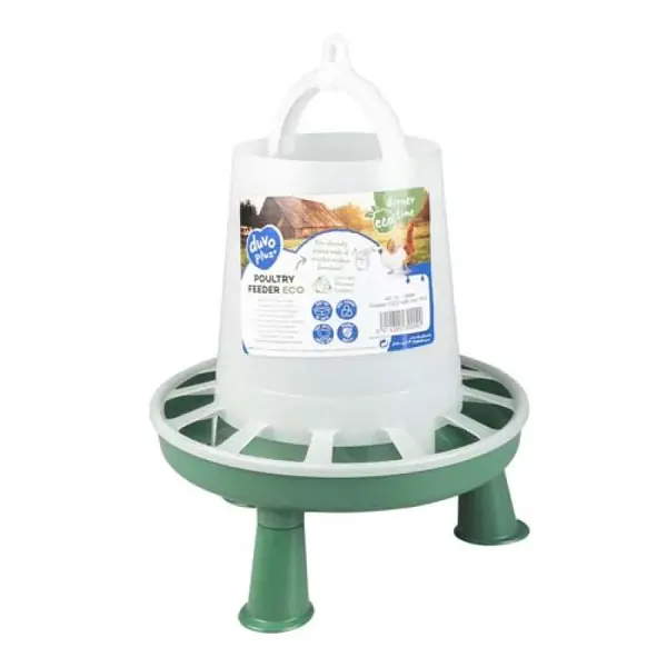 DUVO+ ECO Krmítko plastové pre hydinu na nohách a s rukoväťou 3kg