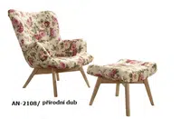 Křeslo PIK 2108 a podnožka Provedení: Křeslo + podnožka, Nožičky: Rustikál, látka: AN 2108