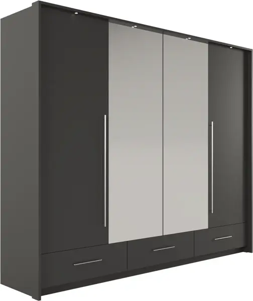 Šatní skříň Toledo Barva korpusu: Grafitová, Rozměry: 255 cm
