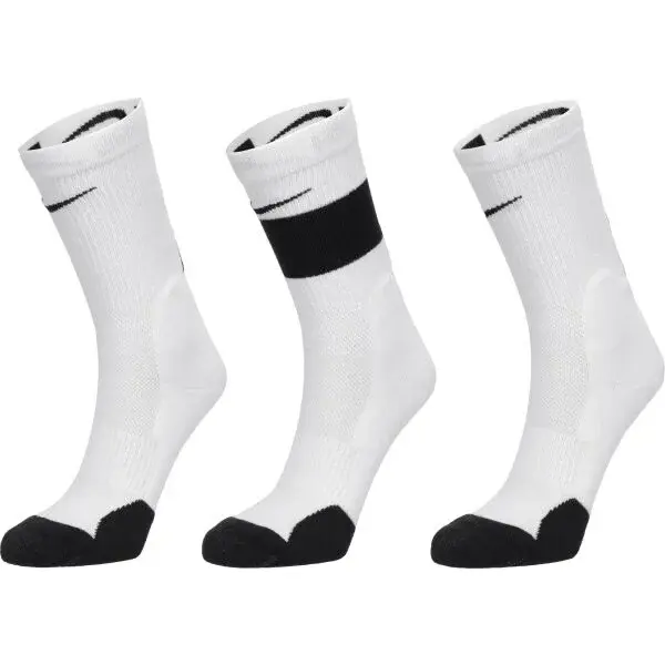 Nike Y NK ELITE CREW 3PR Dětské ponožky, bílá, velikost
