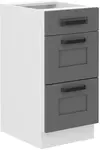 Spodní skříňka Luna 40 D 3S BB - Premium Box Barva korpusu: Bílá, Barva dvířek: Dust Grey