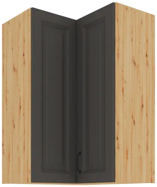 Horní rohová skříňka Stilo 60x60 GN-90 2F (90°) Barva korpusu: Dub artisan, Barva dvířek: Grafit