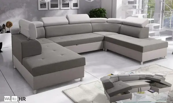 Sedací souprava Milo U Nožičky: Chrom, látka: Naomi AN 4563 + AN 4565