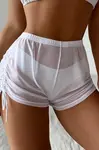 19529 Dewberry Tulle Beach Shorts Pareo-WHITE