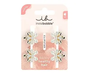 Skřipce do vlasů Invisibobble Clipstar Pearly Flower - 4 ks + dárek zdarma