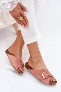 Kožené sandály se zlatou sponou Maciejka