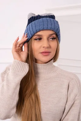 Kesi Fleecová čepice Bojana K265 navy+turquoise+dark grey