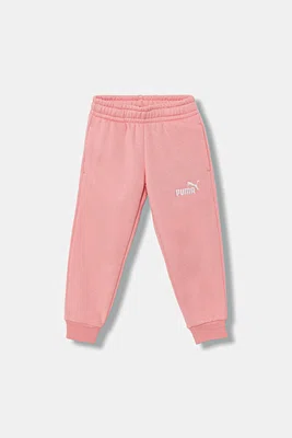 Dětské tepláky Puma ESS No. 1 Logo Sweatpants FL PS růžová barva, s potiskem, 684933