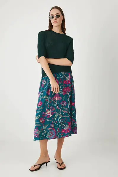 Sukně Medicine zelená barva, maxi, áčková