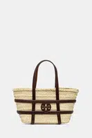 Plážový koš Tory Burch Ella Straw béžová barva, 169218-902