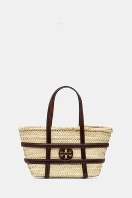 Plážový koš Tory Burch Ella Straw béžová barva, 169218-902