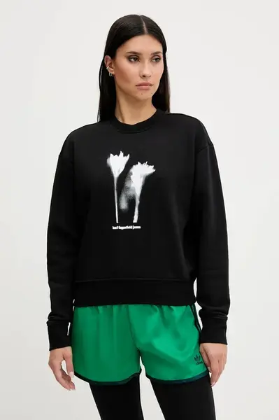 Mikina Karl Lagerfeld Jeans dámská, černá barva, s potiskem, A3W20034