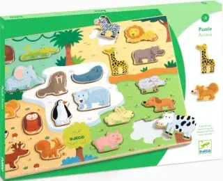 Dřevěné vkládací puzzle Puzzlo Animo