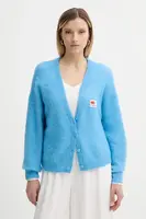 Vlněný kardigan American Vintage dámský, modrá barva, NEN19A