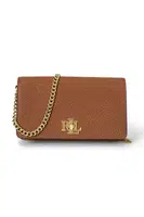 Kožená kabelka Lauren Ralph Lauren hnědá barva, 432966784