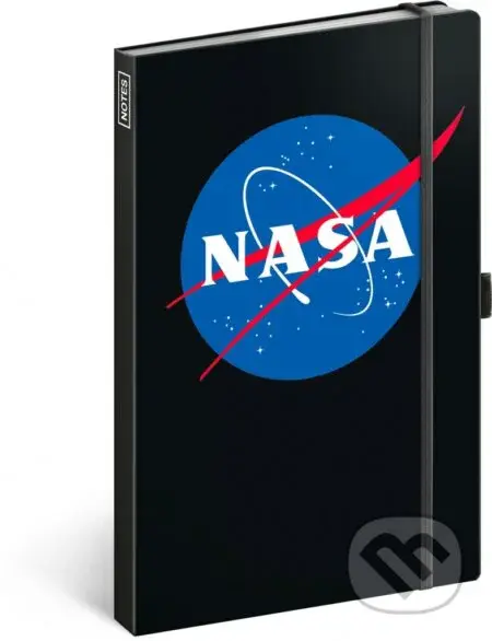 Notes NASA - černý (linkovaný s gumičkou na uzavření)