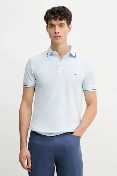 Polo tričko Tommy Hilfiger modrá barva, MW0MW39993