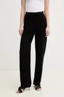 Kalhoty Emporio Armani dámské, černá barva, jednoduché, high waist, EW000475 AF12910