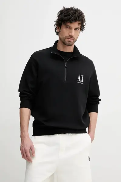 Mikina Armani Exchange pánská, černá barva, s aplikací, XM000370 AF10818