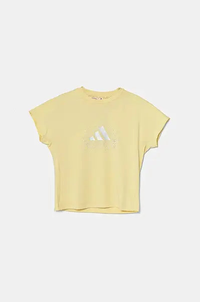 Dětské tričko adidas žlutá barva, JC7447