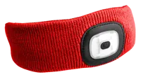 Čelenka s čelovkou 180 lm, nabíjecí USB, univerzální velikost, černá - SIXTOL Barva: červená