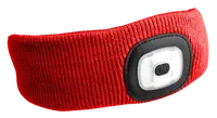 Čelenka s čelovkou 180 lm, nabíjecí USB, univerzální velikost, červená - SIXTOL Barva: červená