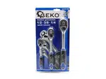 GEKO Ráčna 1/2", 3/8" a 1/4", rychloupínací, sada 3 ks