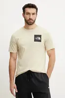 Tričko The North Face Fine béžová barva, s potiskem, NF0A8A6M3X41