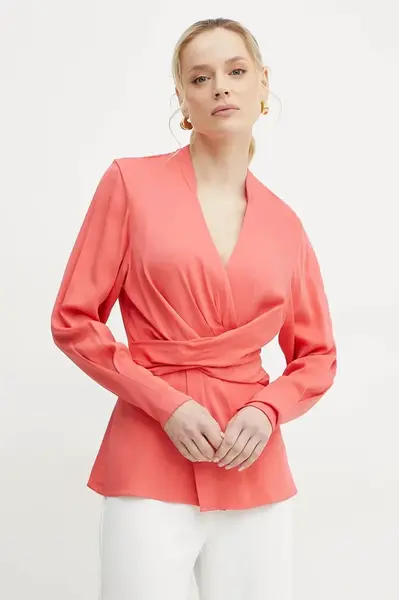 Halenka BOSS dámská, oranžová barva, hladká, 50537380