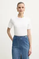 Bavlněné tričko Elisabetta Franchi bílá barva, MA00251E2