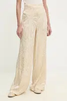 Kalhoty Answear.LAB dámské, béžová barva, široké, high waist