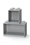 Sada nástěnných polic Lego šedá barva